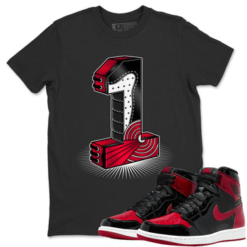Jordan 1 Bred Patent Sneaker Match Tees One Statue Sneaker Tees Jordan 1 Bred Patent Sneaker Release Tees Unisex Shirts