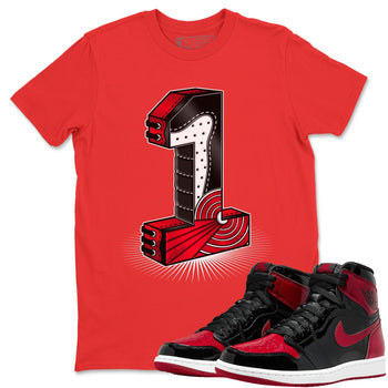 Jordan 1 Bred Patent Sneaker Match Tees One Statue Sneaker Tees Jordan 1 Bred Patent Sneaker Release Tees Unisex Shirts