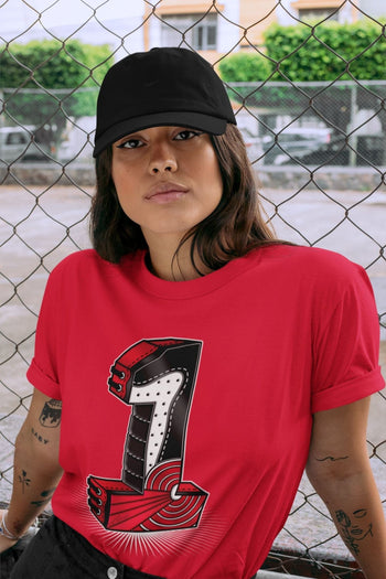 Jordan 1 Bred Patent Sneaker Match Tees One Statue Sneaker Tees Jordan 1 Bred Patent Sneaker Release Tees Unisex Shirts