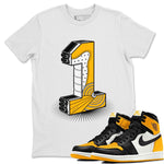 Jordan 1 Yellow Toe Sneaker Match Tees One Statue Sneaker Tees Jordan 1 Yellow Toe Sneaker Release Tees Unisex Shirts