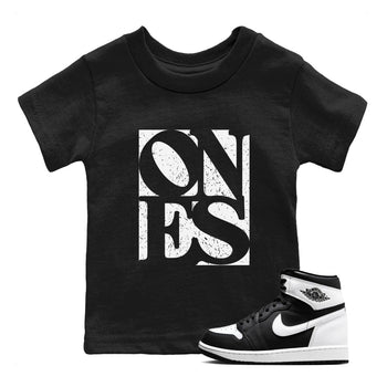 Air Jordan 1 High OG Black White shirt to match jordans Ones sneaker tees 1s Black White SNRT sneaker release tees baby toddler Black 1 cotton Shirt