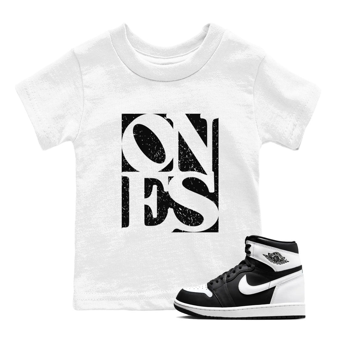 Air Jordan 1 High OG Black White shirt to match jordans Ones sneaker tees 1s Black White SNRT sneaker release tees baby toddler White 1 cotton Shirt