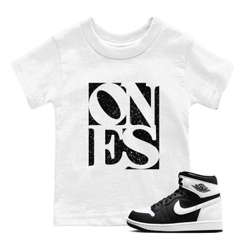 Air Jordan 1 High OG Black White shirt to match jordans Ones sneaker tees 1s Black White SNRT sneaker release tees baby toddler White 1 cotton Shirt