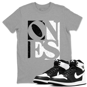 Air Jordan 1 High OG Black White shirt to match jordans Ones sneaker tees 1s Black White SNRT Sneaker Release Tees unisex cotton Heather Grey 1 crew neck shirt