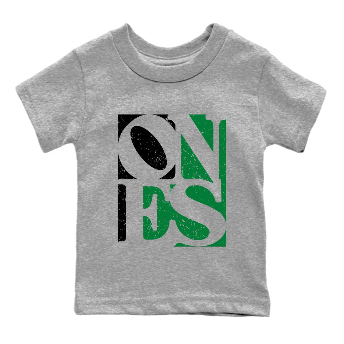 Air Jordan 1 Celtics Sneaker Match Tees Ones Sneaker Tees Air Jordan 1 High OG Celtics Sneaker Release Tees Kids Shirts Heather Grey 2