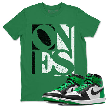 Air Jordan 1 Celtics Ones Crew Neck Sneaker Tees Air Jordan 1 High OG Celtics Sneaker T-Shirts Size Chart