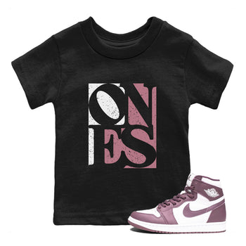 Air Jordan 1 Mauve shirt to match jordans Ones sneaker tees Air Jordan 1 Mauve SNRT Sneaker Tees Baby Toddler Black 1 T-Shirt