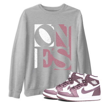Air Jordan 1 Mauve shirt to match jordans Ones sneaker tees Air Jordan 1 High OG Mauve SNRT Sneaker Tees Unisex Heather Grey 1 T-Shirt