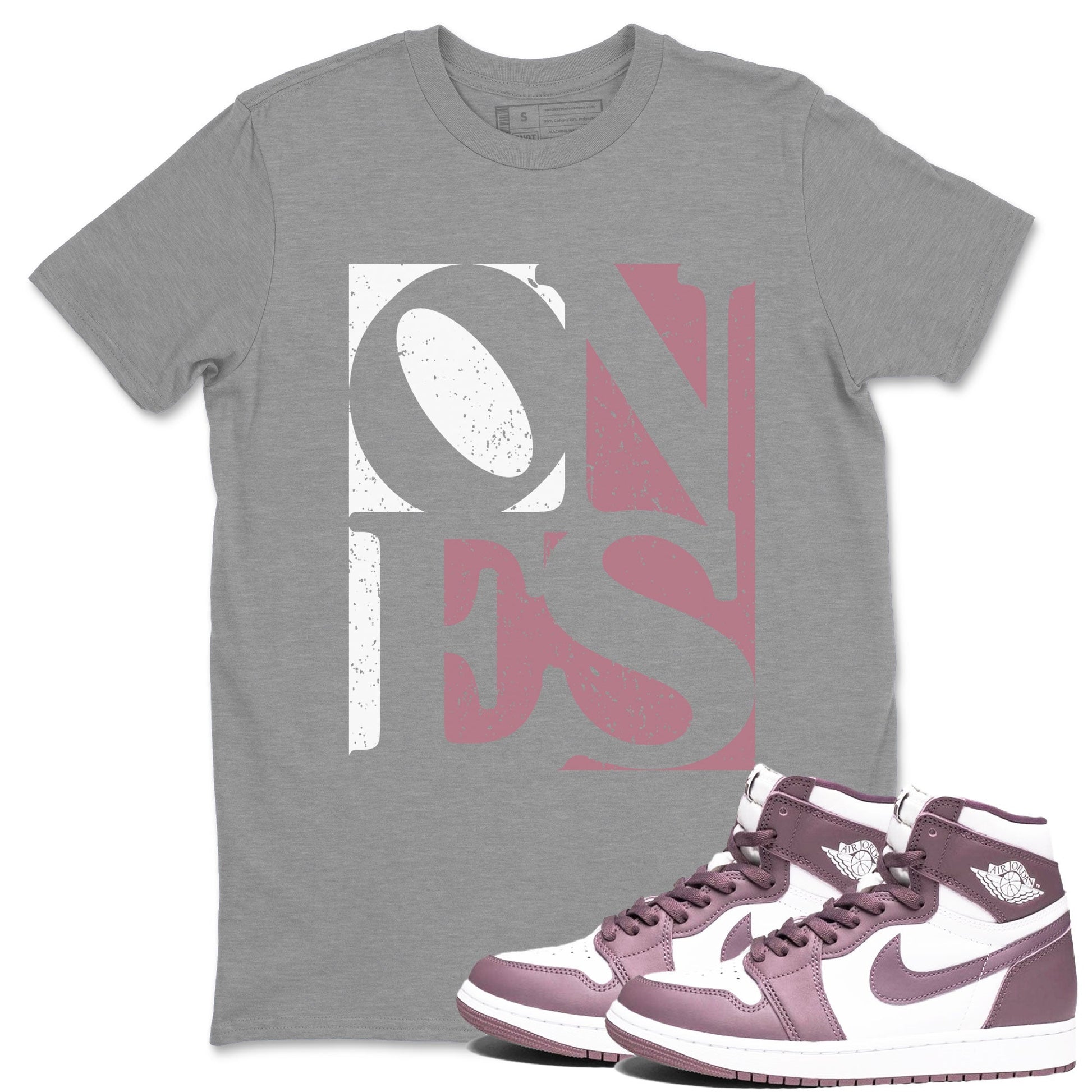 Air Jordan 1 Mauve shirt to match jordans Ones sneaker tees Air Jordan 1 High OG Mauve SNRT Sneaker Tees Unisex Heather Grey 1 T-Shirt
