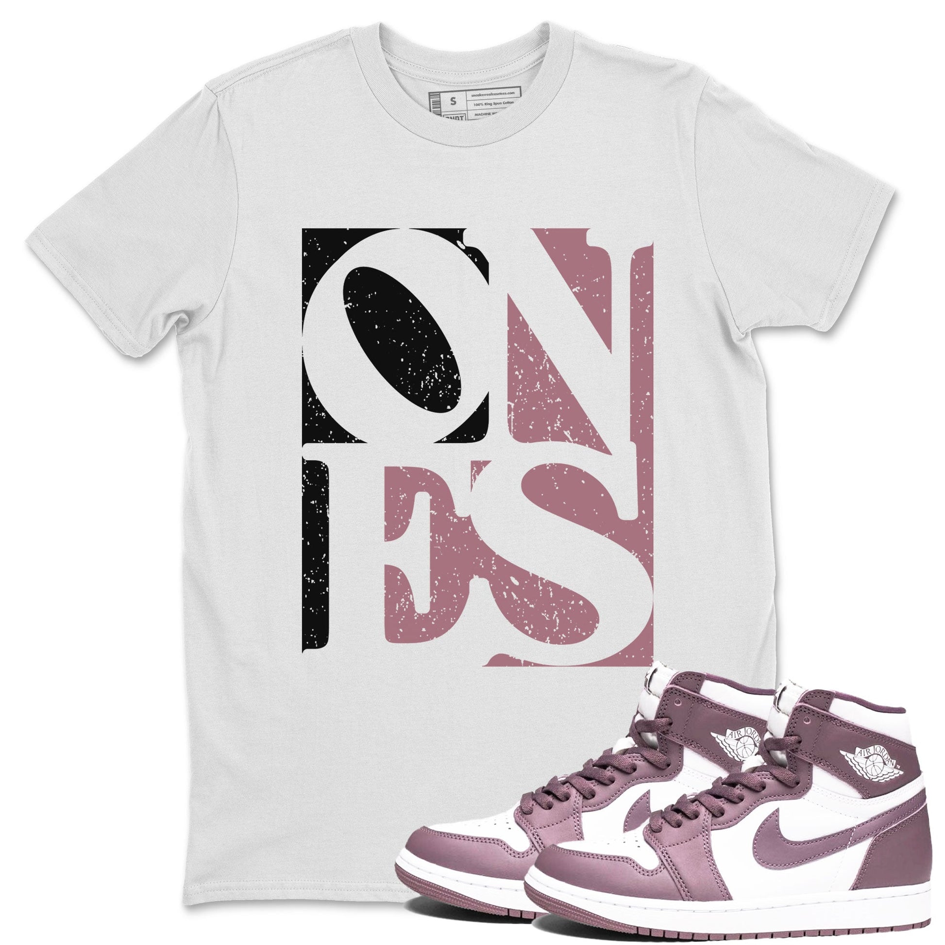 Air Jordan 1 Mauve shirt to match jordans Ones sneaker tees Air Jordan 1 High OG Mauve SNRT Sneaker Tees Unisex White 1 T-Shirt