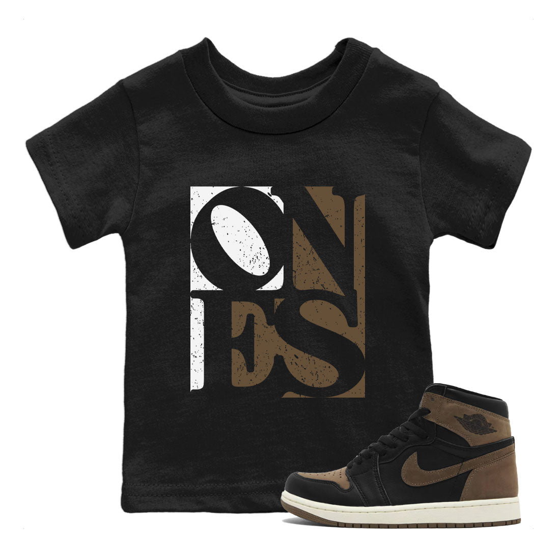 Air Jordan 1 High OG Palomino shirt to match jordans Ones sneaker tees Air Jordan 1 Palomino SNRT Sneaker Release Tees Baby Toddler Black 1 T-Shirt