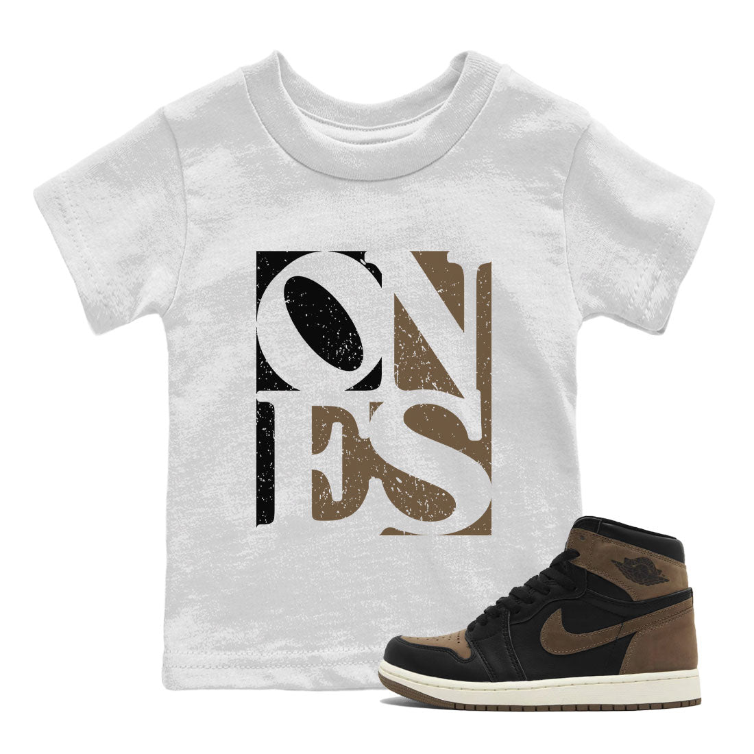 Air Jordan 1 High OG Palomino shirt to match jordans Ones sneaker tees Air Jordan 1 Palomino SNRT Sneaker Release Tees Baby Toddler White 1 T-Shirt