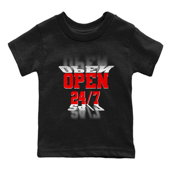 Air Jordan 1 University Red shirt to match jordans Open 24 7 sneaker tees Air Jordan 1 University Red SNRT Sneaker Release Tees Baby Toddler Black 2 T-Shirt
