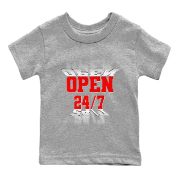 Air Jordan 1 University Red shirt to match jordans Open 24 7 sneaker tees Air Jordan 1 University Red SNRT Sneaker Release Tees Baby Toddler Heather Grey 2 T-Shirt