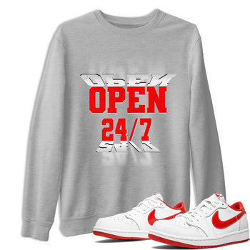 Air Jordan 1 University Red shirt to match jordans Open 24 7 sneaker tees Air Jordan 1 University Red SNRT Sneaker Release Tees Unisex Heather Grey 1 T-Shirt