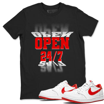 Air Jordan 1 University Red shirt to match jordans Open 24 7 sneaker tees Air Jordan 1 University Red SNRT Sneaker Release Tees Unisex Black 1 T-Shirt