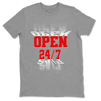 Air Jordan 1 University Red shirt to match jordans Open 24 7 sneaker tees Air Jordan 1 University Red SNRT Sneaker Release Tees Unisex Heather Grey 2 T-Shirt