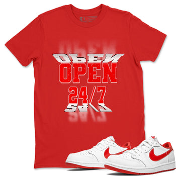 Air Jordan 1 University Red shirt to match jordans Open 24 7 sneaker tees Air Jordan 1 University Red SNRT Sneaker Release Tees Unisex Red 1 T-Shirt