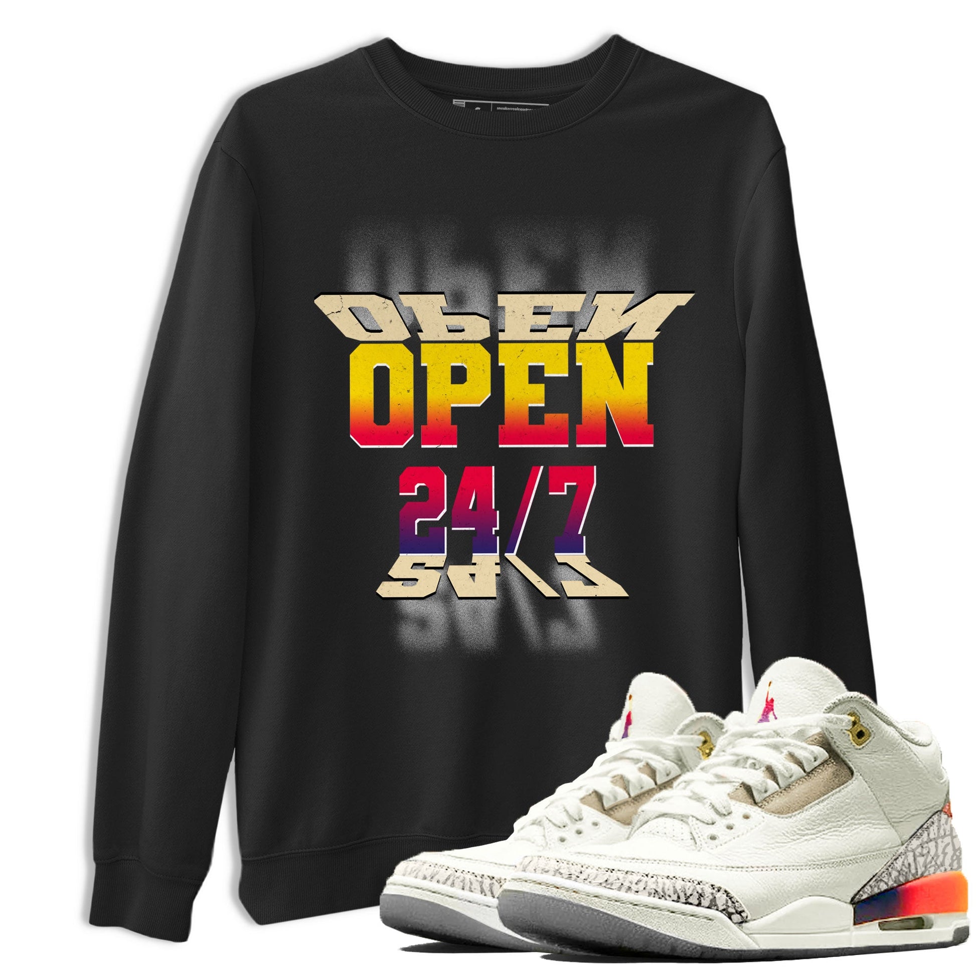 Air Jordan 3 J Balvin shirt to match jordans Open 24 7 sneaker tees Air Jordan 3 J Balvin SNRT Sneaker Release Tees Unisex Black 1 T-Shirt