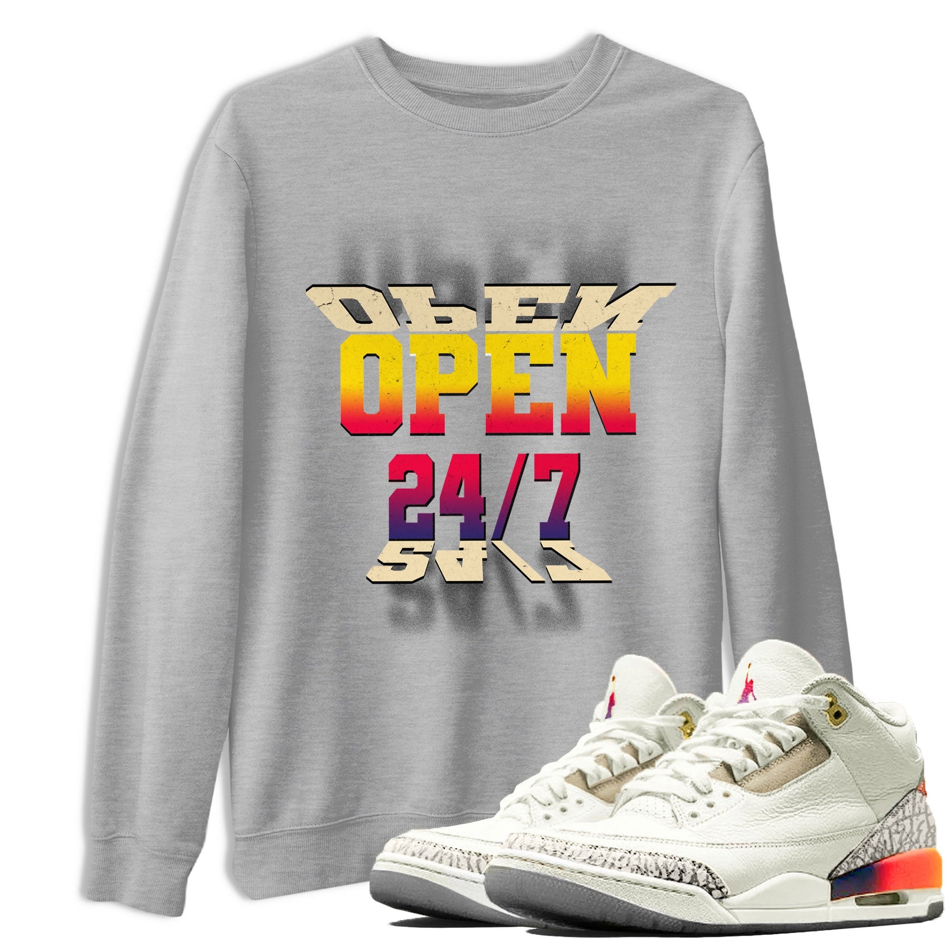 Air Jordan 3 J Balvin shirt to match jordans Open 24 7 sneaker tees Air Jordan 3 J Balvin SNRT Sneaker Release Tees Unisex Heather Grey 1 T-Shirt