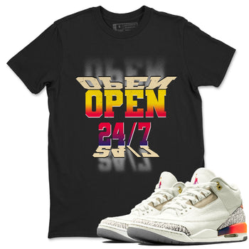 Air Jordan 3 J Balvin shirt to match jordans Open 24 7 sneaker tees Air Jordan 3 J Balvin SNRT Sneaker Release Tees Unisex Black 1 T-Shirt