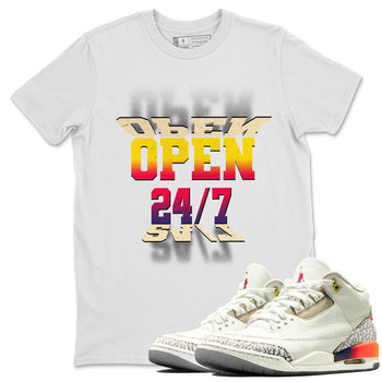 Air Jordan 3 J Balvin shirt to match jordans Open 24 7 sneaker tees Air Jordan 3 J Balvin SNRT Sneaker Release Tees Unisex White 1 T-Shirt