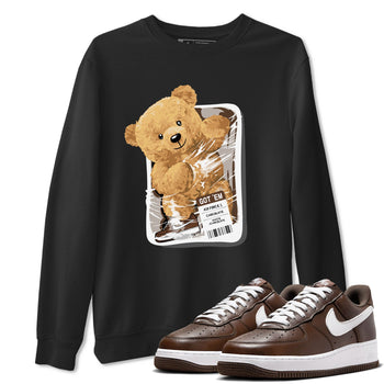 AF1 Chocolate shirt to match jordans Package Bear sneaker tees Air Force 1 Chocolate SNRT Sneaker Release Tees Cotton Sneaker Tee Black 1 T-Shirt