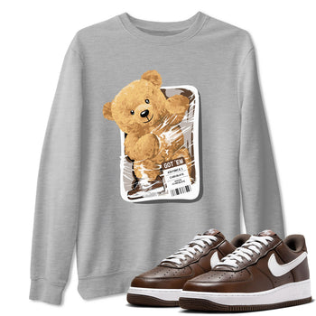 AF1 Chocolate shirt to match jordans Package Bear sneaker tees Air Force 1 Chocolate SNRT Sneaker Release Tees Cotton Sneaker Tee Heather Grey 1 T-Shirt
