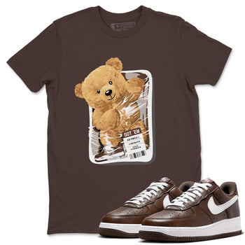 AF1 Chocolate shirt to match jordans Package Bear sneaker tees Air Force 1 Chocolate SNRT Sneaker Release Tees Cotton Sneaker Tee Dark Chocolate 1 T-Shirt