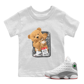 Air Jordan 13 Wolf Grey Sneaker Match Tees Packaged Bear Sneaker Tees Jordan 13 Wolf Grey Sneaker Release Tees Sneaker Matching  Kids Shirts White 1