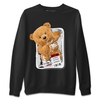 Jordan 4 Retro Red Cement Sneaker Match Tees Packaged Bear Sneaker Tees Air Jordan 4 Red Cement SNRT Sneaker Release Tees Short Sleeve T-Shirt Black 2