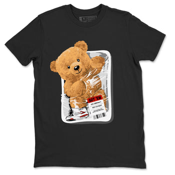 Jordan 4 Retro Red Cement Sneaker Match Tees Packaged Bear Sneaker Tees Air Jordan 4 Red Cement SNRT Sneaker Release Tees Short Sleeve T-Shirt Black 1
