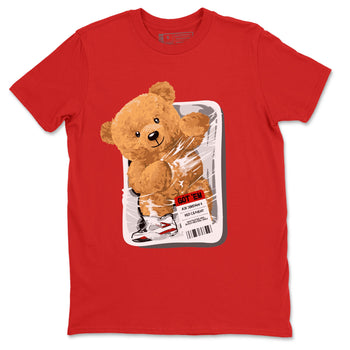 Jordan 4 Retro Red Cement Sneaker Match Tees Packaged Bear Sneaker Tees Air Jordan 4 Red Cement SNRT Sneaker Release Tees Short Sleeve T-Shirt Red 2