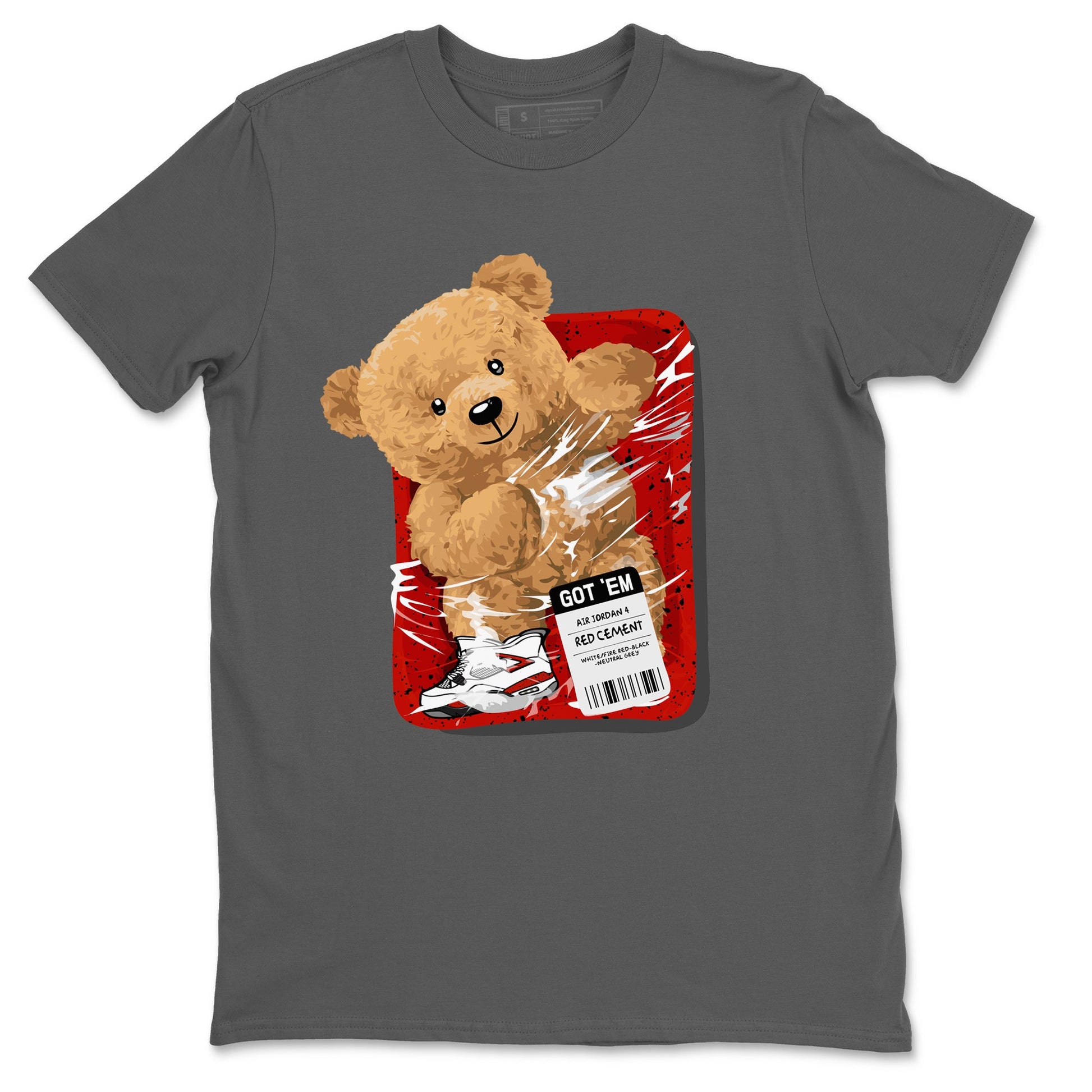 Jordan 4 Red Cement Tees Outfits Packaged Bear Sneaker Tees Air Jordan 4 Red Cement Sneaker Release Tees Unisex Shirts Cool Grey 2