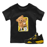 Air Jordan 4 Thunder Sneaker Match Tees Packaged Bear Sneaker Tees Air Jordan 4 Retro Thunder Sneaker Release Tees Kids Shirts Black 1