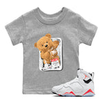 Air Jordan 7 White Infrared Sneaker Match Tees Packaged Bear Sneaker Tees AJ7 White Infrared SNRT Sneaker Release Tees Kids, Youth, Baby Clothing Heather Grey 1