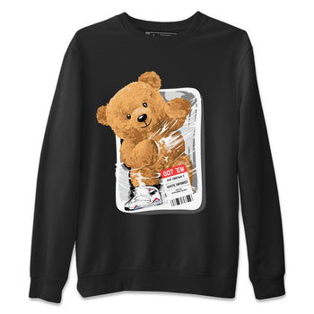 Air Jordan 7 White Infrared Sneaker Match Tees Packaged Bear Sneaker Tees AJ7 White Infrared SNRT Sneaker Release Tees Short Sleeve T-Shirt Black 2