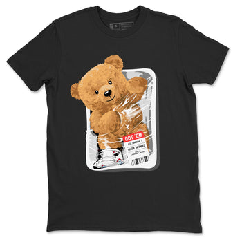 Air Jordan 7 White Infrared Sneaker Match Tees Packaged Bear Sneaker Tees AJ7 White Infrared SNRT Sneaker Release Tees Short Sleeve T-Shirt Black 2