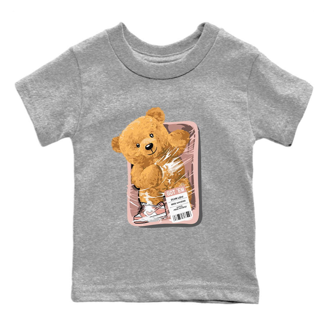 Dunks Low Rose Whisper shirt to match jordans Packaged Bear sneaker tees Dunk Rose Whisper SNRT Sneaker Release Tees Baby Toddler Heather Grey 2 T-Shirt