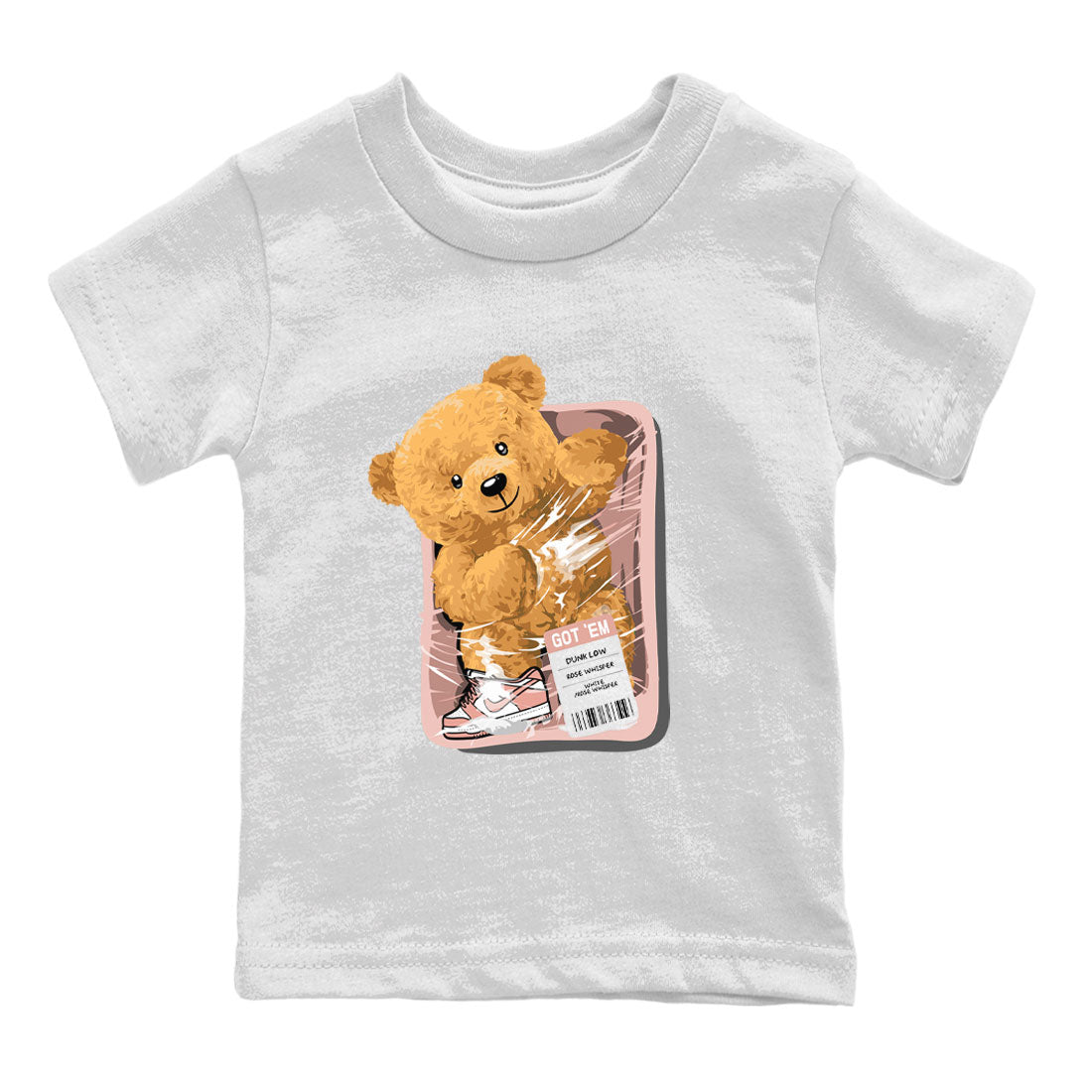 Dunks Low Rose Whisper shirt to match jordans Packaged Bear sneaker tees Dunk Rose Whisper SNRT Sneaker Release Tees Baby Toddler White 2 T-Shirt