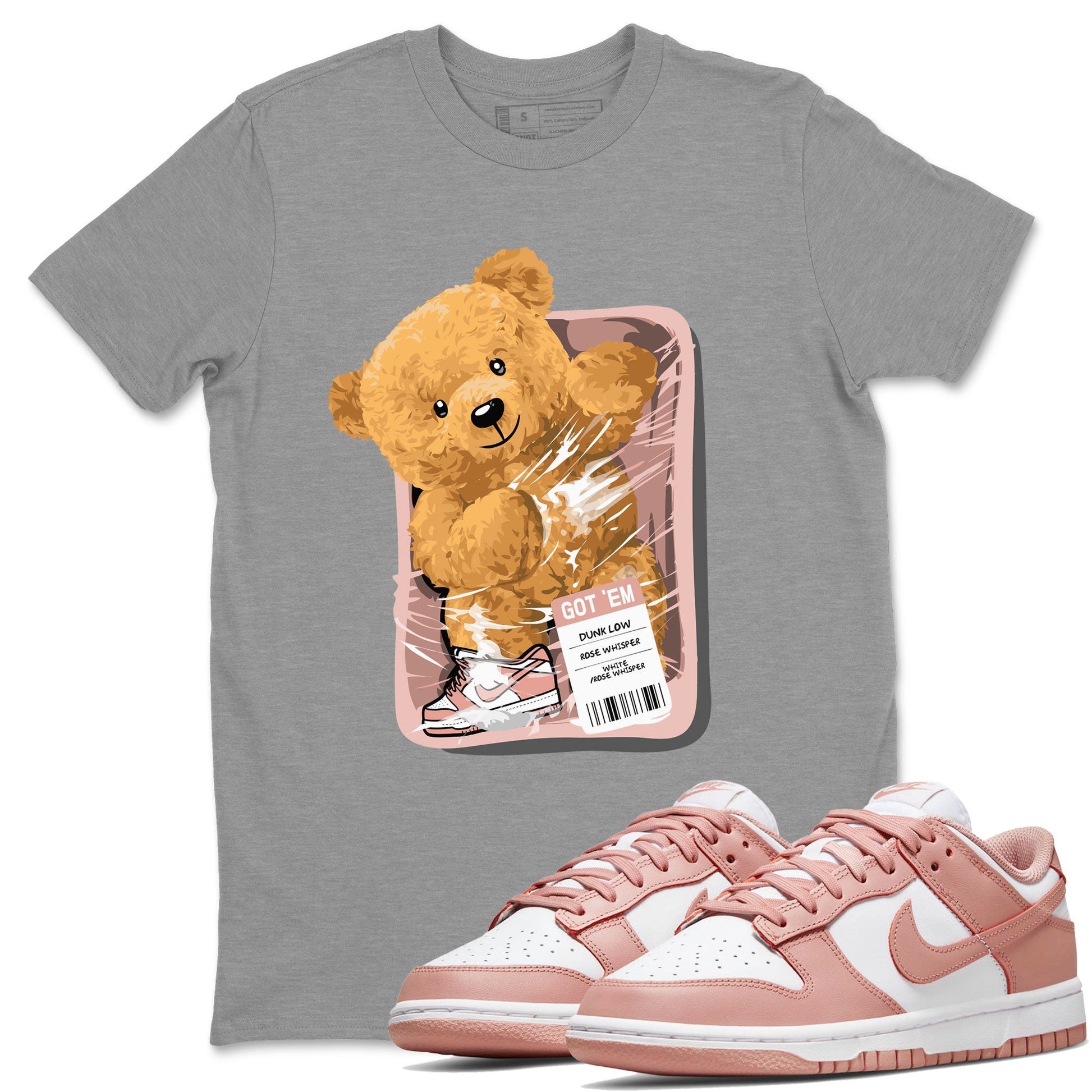 Dunks Low Rose Whisper shirt to match jordans Packaged Bear sneaker tees Dunk Rose Whisper SNRT Sneaker Release Tees Unisex Heather Grey 1 T-Shirt