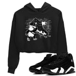 14s Panda shirt to match jordans Panda Artist sneaker tees Air Jordan 14 Panda SNRT Sneaker Release Tees Black 1 crop length shirt