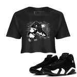 14s Panda shirt to match jordans Panda Artist sneaker tees Air Jordan 14 Panda SNRT Sneaker Release Tees Black 1 crop length shirt