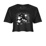 14s Panda shirt to match jordans Panda Artist sneaker tees Air Jordan 14 Panda SNRT Sneaker Release Tees Black 2 crop length shirt