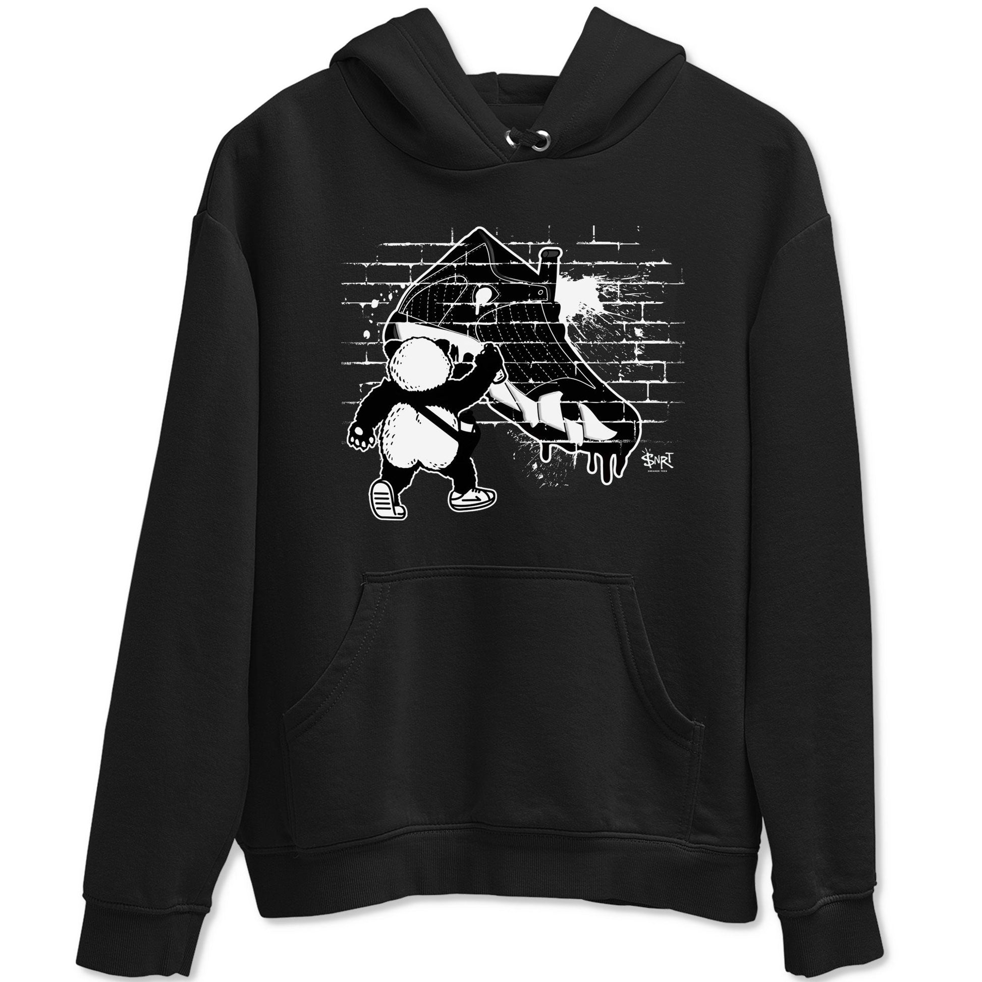 14s Panda shirt to match jordans Panda Artist sneaker tees Air Jordan 14 Panda SNRT Sneaker Release Tees unisex cotton Black 2 crew neck shirt