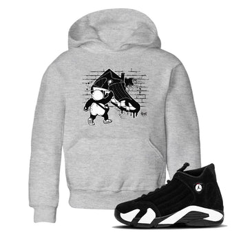 14s Panda shirt to match jordans Panda Artist sneaker tees Air Jordan 14 Panda SNRT sneaker release tees baby toddler Heather Grey 1 cotton Shirt