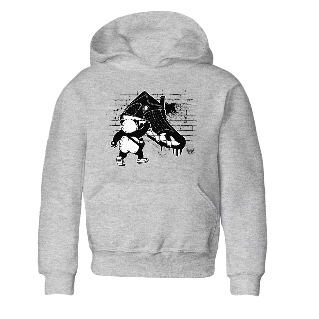 14s Panda shirt to match jordans Panda Artist sneaker tees Air Jordan 14 Panda SNRT sneaker release tees baby toddler Heather Grey 2 cotton Shirt