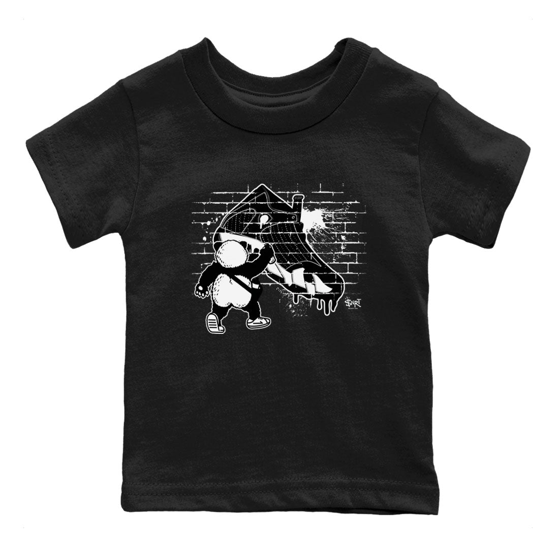14s Panda shirt to match jordans Panda Artist sneaker tees Air Jordan 14 Panda SNRT sneaker release tees baby toddler Black 2 cotton Shirt