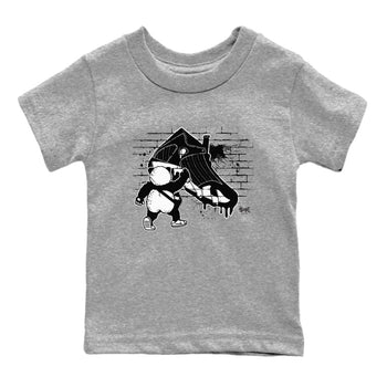 14s Panda shirt to match jordans Panda Artist sneaker tees Air Jordan 14 Panda SNRT sneaker release tees baby toddler Heather Grey 2 cotton Shirt