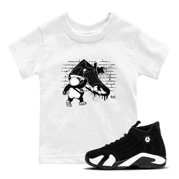 14s Panda shirt to match jordans Panda Artist sneaker tees Air Jordan 14 Panda SNRT sneaker release tees baby toddler White 1 cotton Shirt